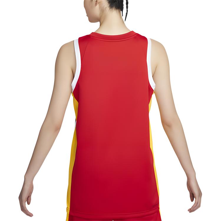 Nike China Womens Basketball Team Olympic Series Dri-FIT Comfortable Quick-Dry Color Block Letter Print Sleeveless Basketball Jersey FQ0451637