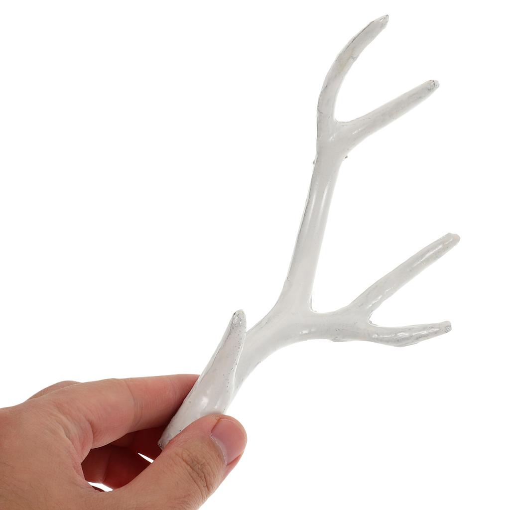1Pair White Deer Antlers Realistic Christmas Props 17Cm DIY Holiday Decorations Cosplay Party Accessories Headband