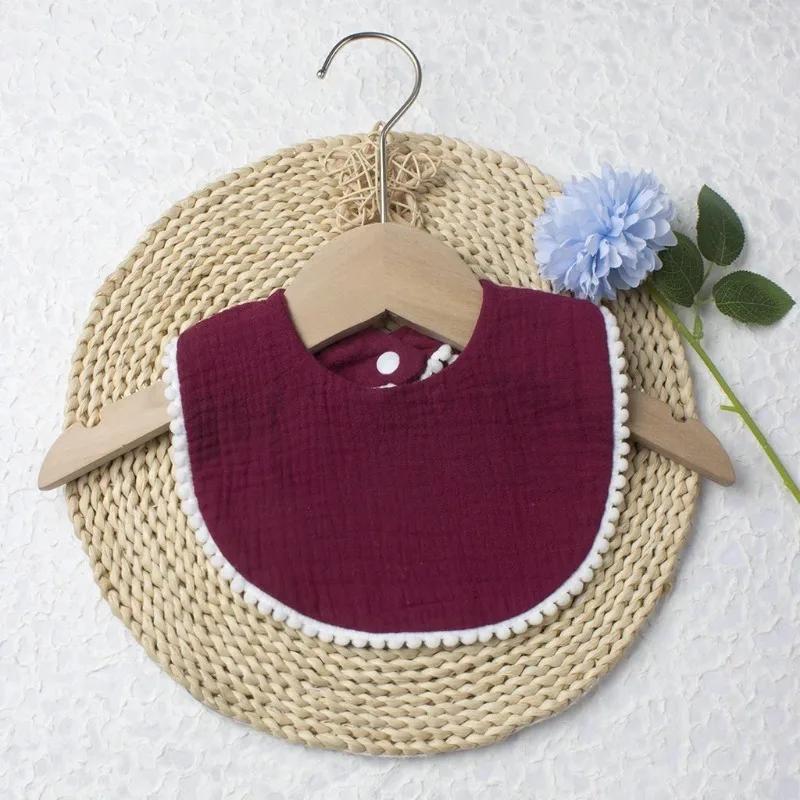 Băieți și fete, din bumbac pur, colorat de bomboane, bavetă confortabilă pentru saliva pentru bebeluși, prosop din dantelă solidă pentru saliva, prosop pentru saliva, pentru copii