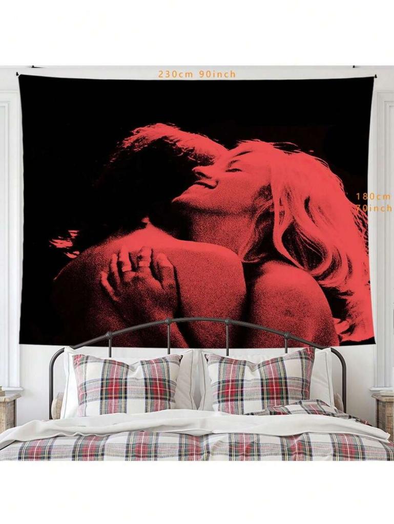 TV Girl French Exit Album Cover Tapestry Retro Red Black Aesthetic Wall Hanging Bedroom Dorm Decor