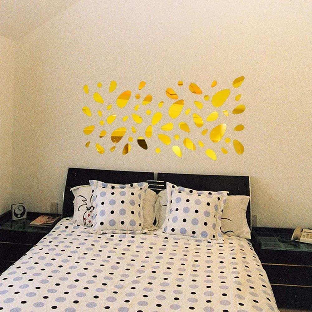 Unregelmäßiges Geometrisches Kopfsteinpflaster Muster Spiegel Wandaufkleber Selbstklebend Abnehmbar Acryl Spiegel Wandaufkleber Decora