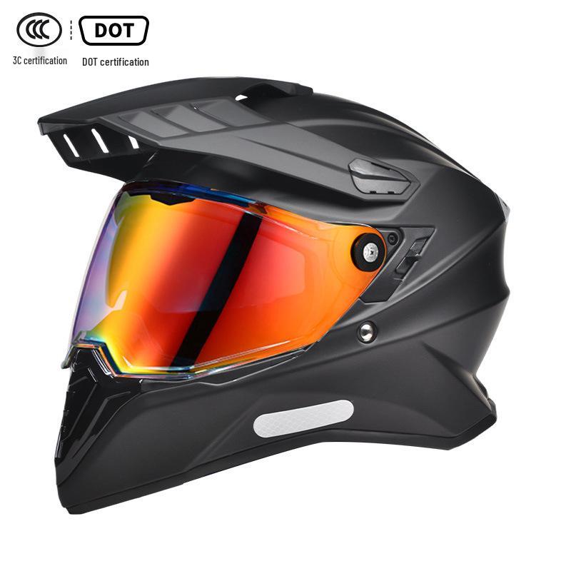 A-Class Unisex Motorcycle Helmet: Double Visor Full Face for Touring & Off-Road Use