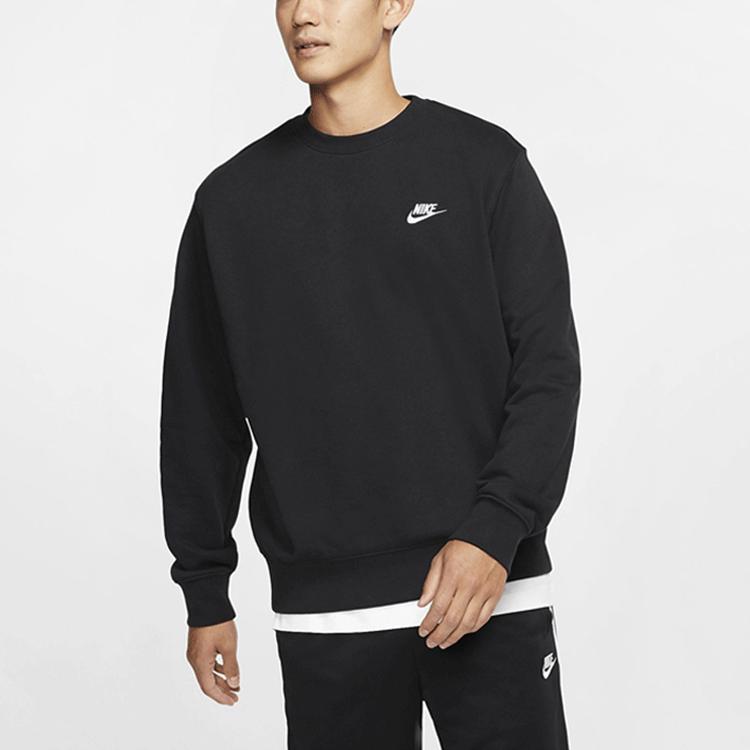 Nike Moletom Pulôver Casual Esportivo de Corte Solto com Gola Careca Masculino Tops Preto 804343-010