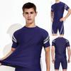 Herren Badeshorts Wassersport Oberteil O-Ausschnitt Kurzarm Slim Fit Elastisch Atmungsaktiv Schnelltrocknend Gestreift Knielange Hose Surfen Waten Sport