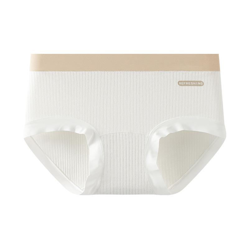 Antibacterial Seamless Extended Crotch Mid Waist Pure Cotton Womens Brief Underwear
