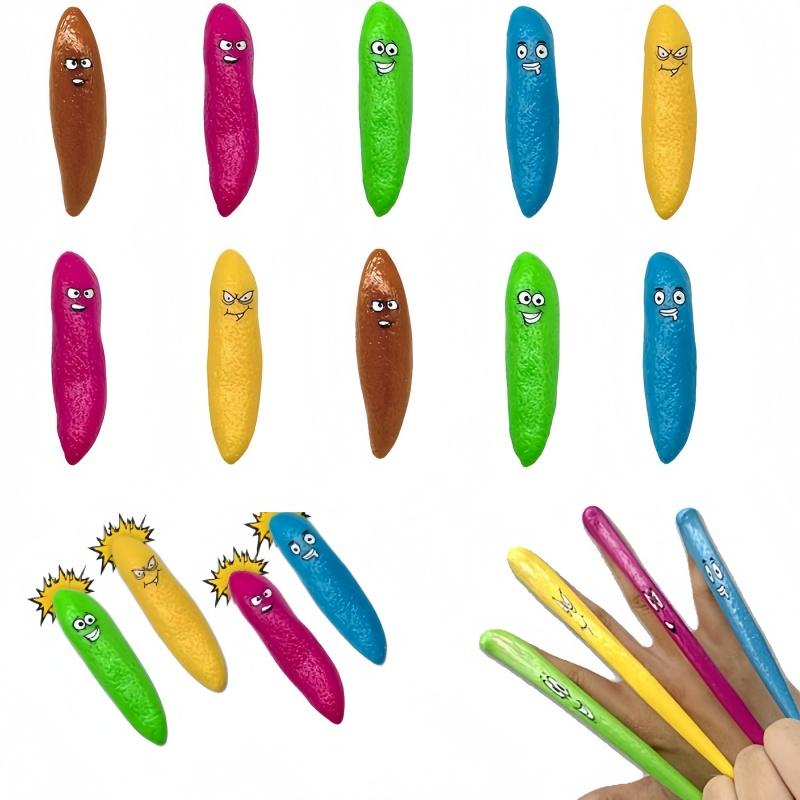 10Pcs Finger Catapult Funny Poo Toys Sticky Wall Toy Pranks Decompression Creative For Kids Party Favor Adult Vent Stress Relief