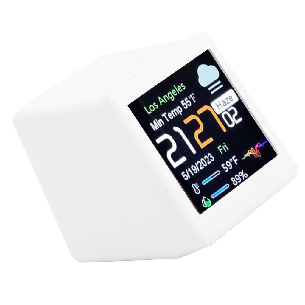 Desktop Elektronische Uhr LCD Digitalanzeige Kalender Temperatur Wettervorhersagestation Unterstützung