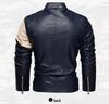 Men's Cross-Border Fashion Slim Fit Motorcycle Jacket with Patchwork & Zipper