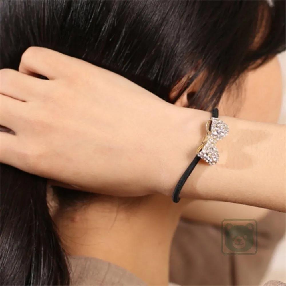 Vares White Ribbon Cubic Hair Tie Cubic Hair Tie Handmade Hair Tie Hair Accessory