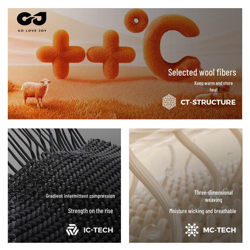 DWZ09 Non-Slip Thick Wool Ski Socks for Outdoor, Snow, Cycling, and Mountaineering - Mid-High Tube, Warm for Autumn & Winter