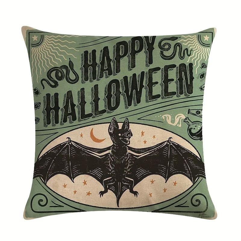 Home Decor Halloween Themed Spooky Decorative Pillow Covers Pattern Cushion Cover Suitable For Sofa Bedroom Car Pillow Cover 16x16Inch