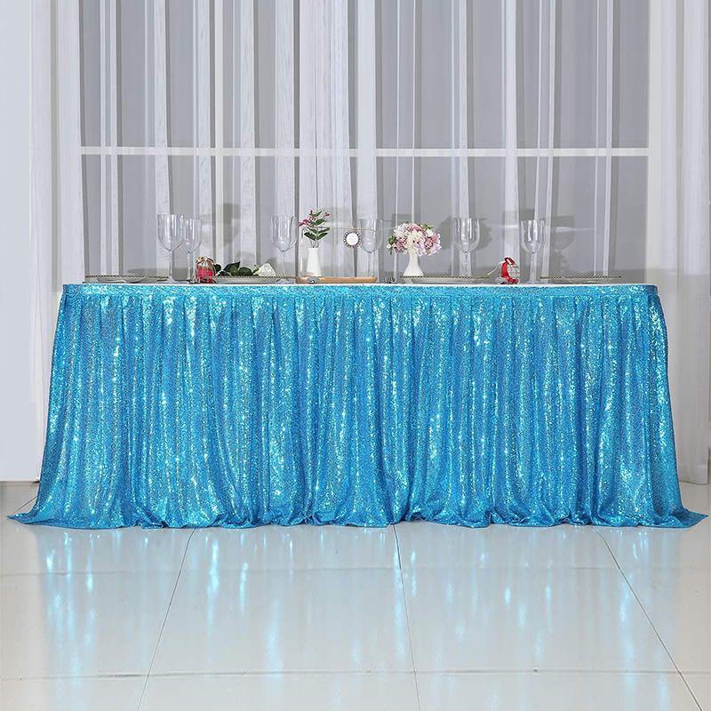 Sequin Table Skirt Flash Cloth Birthday Party Decor Baby Shower Wedding Birthday Table Skirts Decoration Xmas Festival Supplies