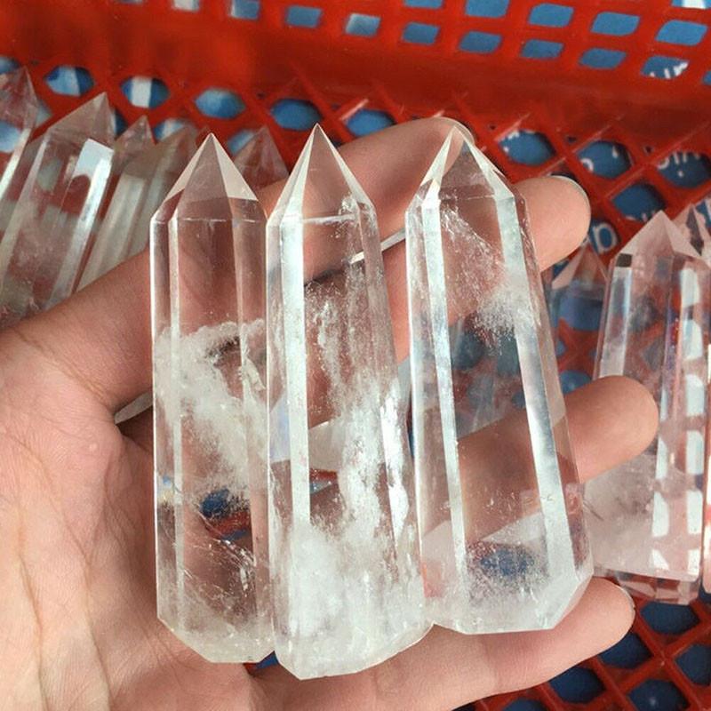 Natural Clear White Quartz Crystal Point Healing Wand Unique Mineral Specimen Ornament For Spiritual Growth And Health