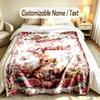 Easter Bunny Theme Soft Blanket Personalized Custom Name Text Print Warm Blanket Home Sofa Bedroom Decor