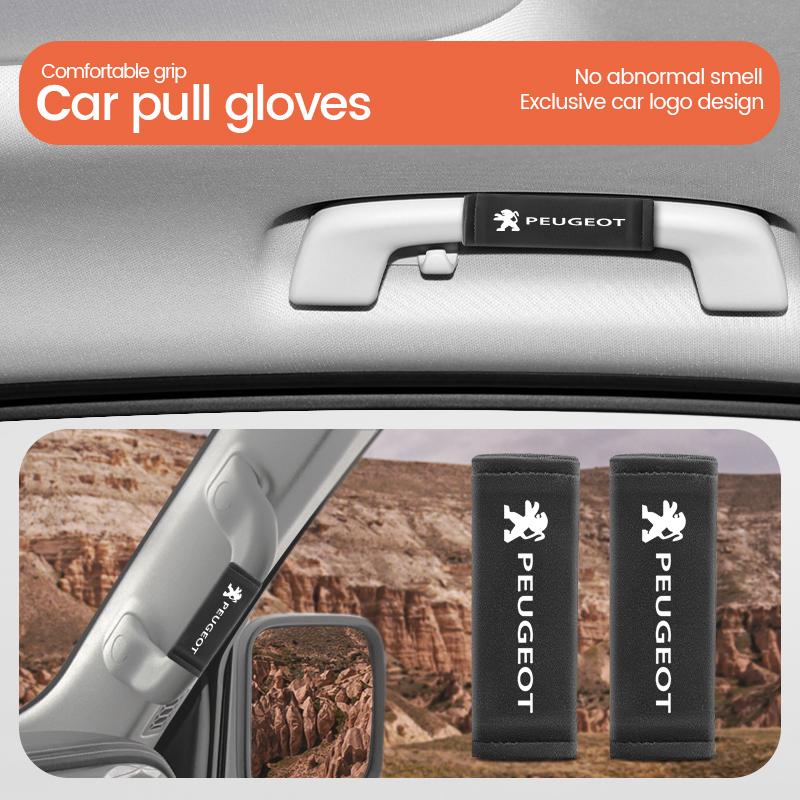 suede Leather Car Roof Armrest Pull Gloves Door Handle Protection Cover For y333 206 307 308 3008 207 208 407 508 2008 308 333y