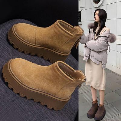 2025 Winter Women's European Snow Boots: Versatile Low-Top, Thick Velvet, Warm, Short Boots with Rear Zipper