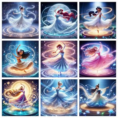 Fantasy Wunderland Disney Prinzessin Kollektion 5D Diamantmalerei Neu Vollbohrer Kinder Handgemacht DIY Diamantstickerei Materialpaket
