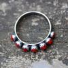 Retro Ethnic Style Turquoise Small Round Beads Ring Women Jewelry Accessories