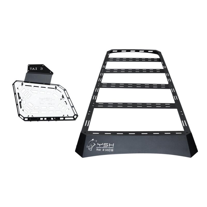 Equation Leopard Titanium 3 Black Panther Car Roof Rack with Side Ladder and Armor.