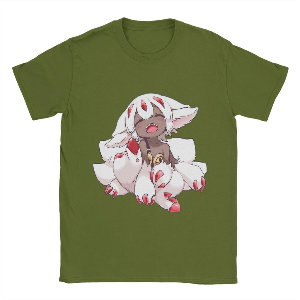 Herren T-Shirt Made in Abyss Vintage Baumwoll-T-Shirt Kurzarm Faputa T-Shirts Rundhals Kleidung Geburtstagsgeschenk