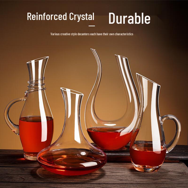 Slanted Mouth Crystal Glass Wine Decanter Set