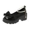 Fashion New Sexy Fashionable Elegant Shallow Mouth Round Toe Square Heel Thick Sole Casual Solid Color Bow Women's Shoes