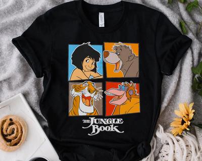 Disney Kniha džunglí Postavy Mowgli, Louie Retro Tričko, Balú, Magic Kingdom Unisex Tričko Rodinný Dárek k Narozeninám Dospělý Dítě Batole Tričko
