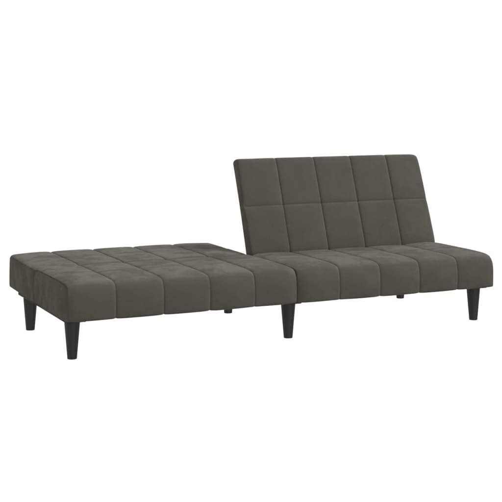 Vidaxl 2-Seater Sofa, Dark Grey, Upholstered In Velvet
