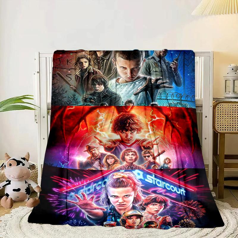 Stranger Sci-fi Adventure Blanket Flannel Blanket for Bed, Sofa, Camping, Hiking, Picnic Essentials, Gift for Family Fan Gifts