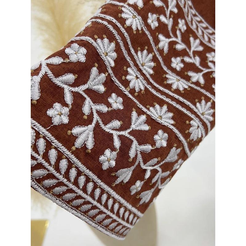 Floral Embroidery Muslim Abaya for Women Eid Dress Morocco Ramadan Lace-up Abayas Kaftan Islam Vestidos Dubai Arab Long Robe