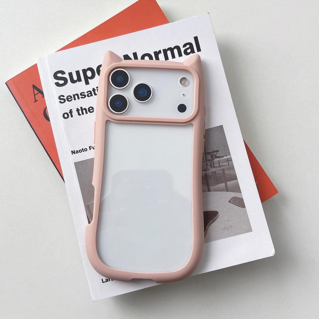 Cat Ears Epoxy Phone Case for Apple 17 Pro Max - High-End, Drop-Proof, Trendy Design for Women