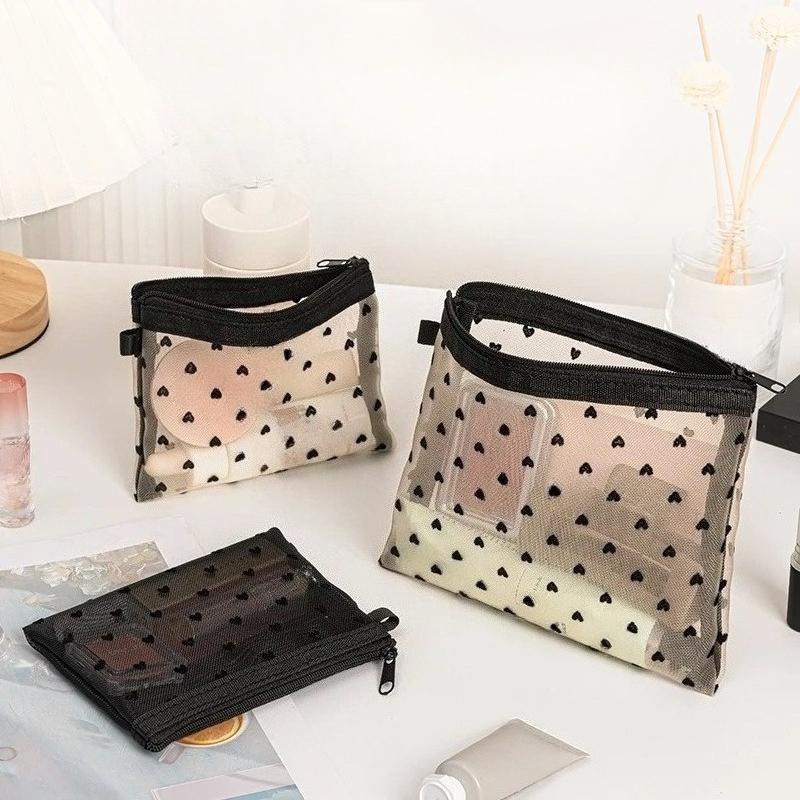 Small Large Black Makeup Bag Mesh Clear Cosmetic Bags Women Travel Toiletry Organizer Lipstick Storage Pouch Pencil Case