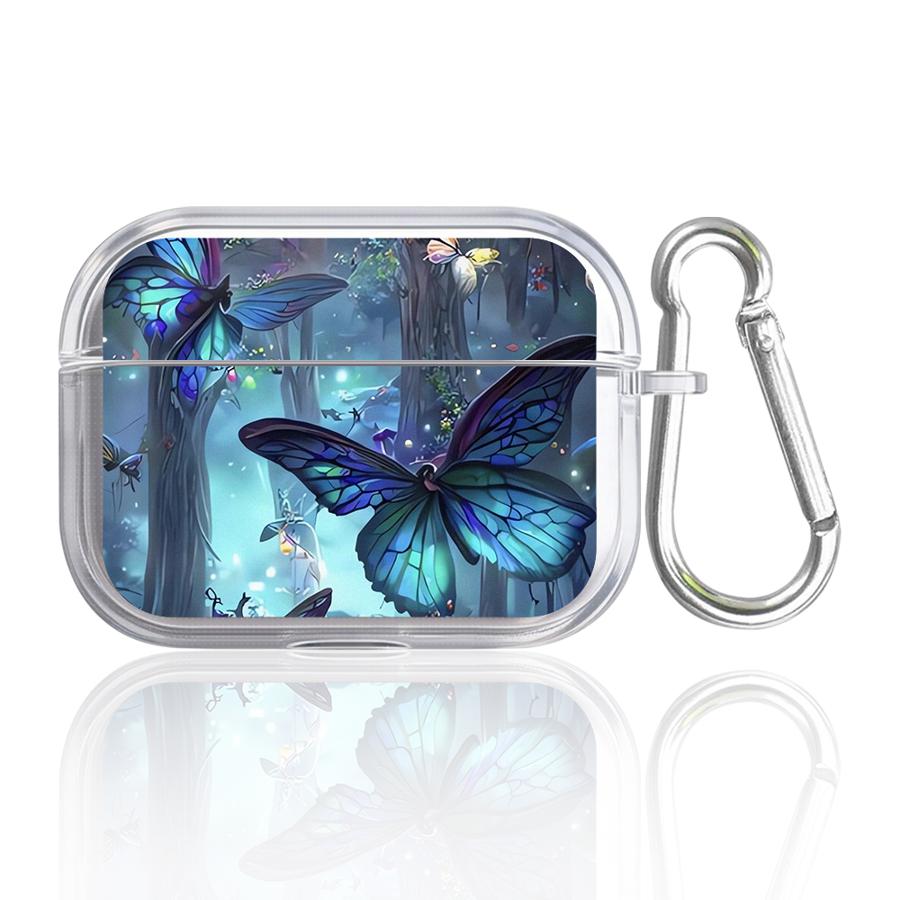 Clear Earphone Cases Cover Case For Airpods Pro 4 Pro3 3 2 1 Pro2 Cartoon Butterfly Pattern