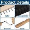 Gooseneck Webbing Stretcher Upholstery Tool with 6 Metal Spikes Wooden Handle Webbing Stretching Tool for Leather Canvas