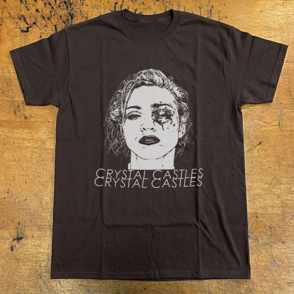 T-shirt Grafica Crystal Castles Stile Anni '90, Abbigliamento Goth, Maglietta in Cotone Unisex