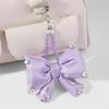 Adorable Rhinestones Bows Keyring Bag Decoration Fabric Multifunctional Keychain Portable Daily Essential