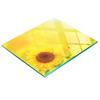 Glass Kitchen Cutting Board with Yellow Sunflower Graphics 60X52 Cm
