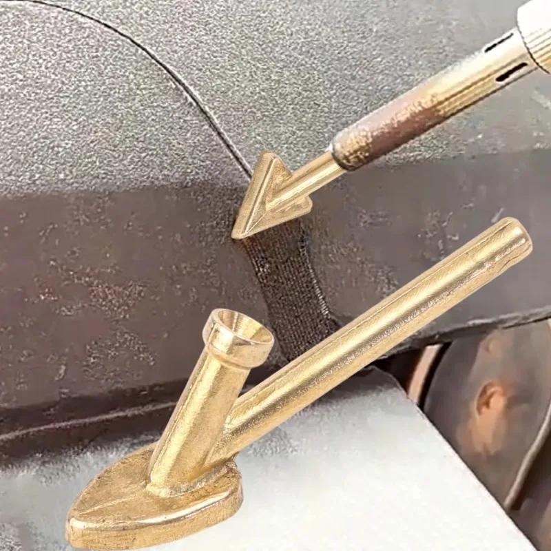 Soldering Iron Tips Set Copper Smoothing Head Welding Tips Car Welder-Replacement Tips Tools Iron Plastic Car Repair Triangular