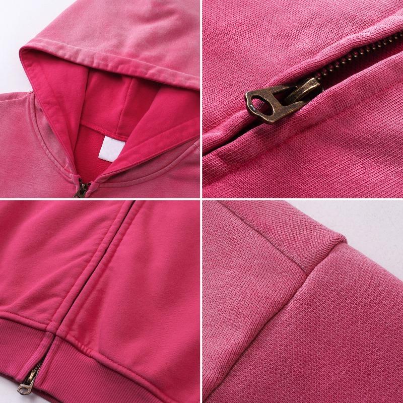 Merkkleding herfst en winter spuitverf gewassen rits vintage trui vest capuchonjas