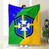 Blue Shield with a Yellow Cross, "CBF" Text, and Green Stars On Colors. for All Seasons Blanket Lunch Break Throw Gift