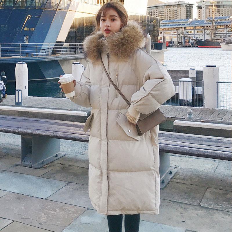 

New winter down padded clothes women s long padded clothes loose padded jackets large size padded jackets thick coats XL recommends 145-82.5 kg