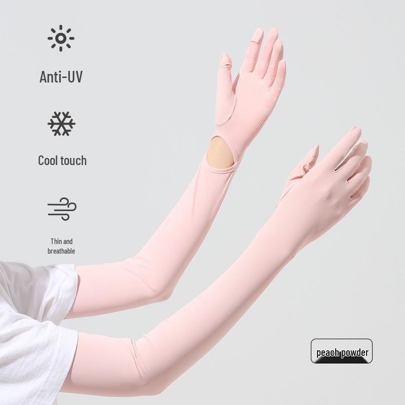 Women's UV Protection Cycling Ice Silk Sleeves with Extended Sun Protection