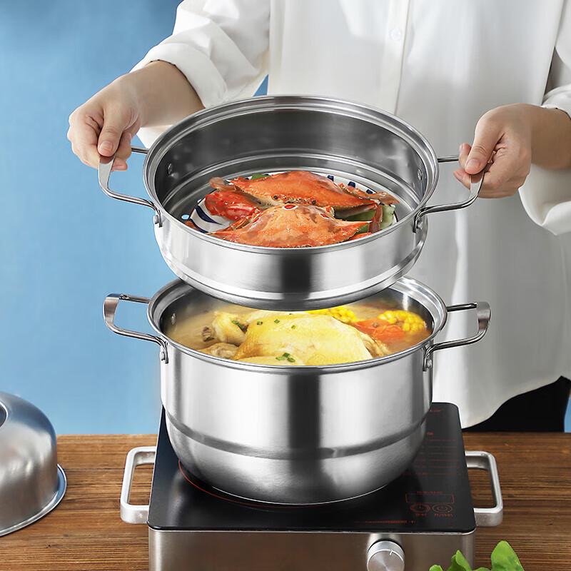 Sgang Mehrzweck-Dampfgarer aus 3 Lagen Edelstahl, 28cm