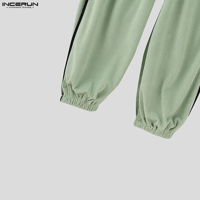 INCERUN Herbst Frühling Herren Lässig Reißverschluss Taillennaht Kord Haremshose Hose