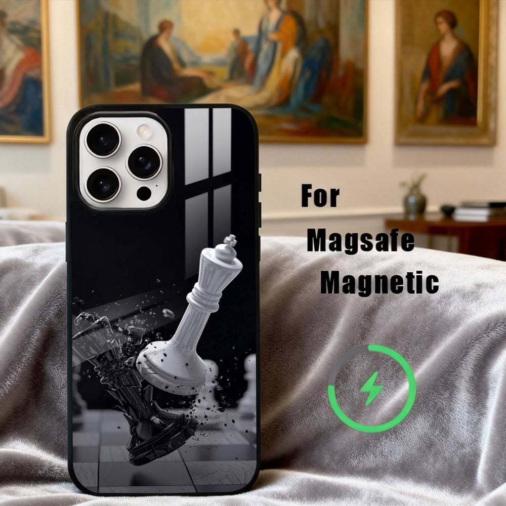 

Cool C-Chess A-Art Phone Case For iPhone17,16,15,14,13,12,11 Plus,Pro Max Magnetic For Magsafe Wireless Charging iPhone13