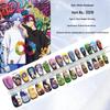Artă pentru Unghii Anime cu Skateboard Infinit - Set de 30 de Bucăți de Unghii False 2D Pre-Made, Toate Mărimile