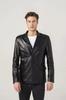 Business Formal Lambskin Hot Handmade Genuine Leather Stylish Black Men Blazer