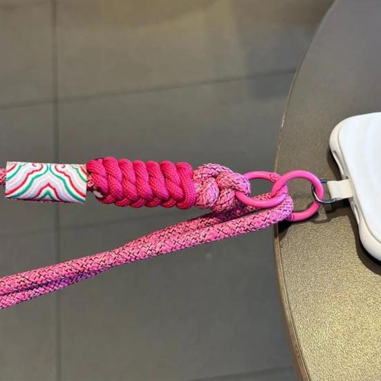 Adjustable Phone Lanyard with Auspicious Clouds Pattern Long Crossbody Strap Anti-loss Phone Tether Fashionable Phone Accessory