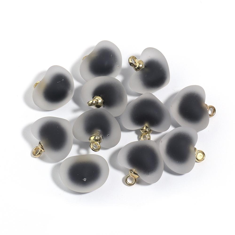 10Pcs Acrylic Frosted Colorful Heart Charms Round Charms For Jewelry Making DIY Bracelet Necklace Earrings Pendants Accessories