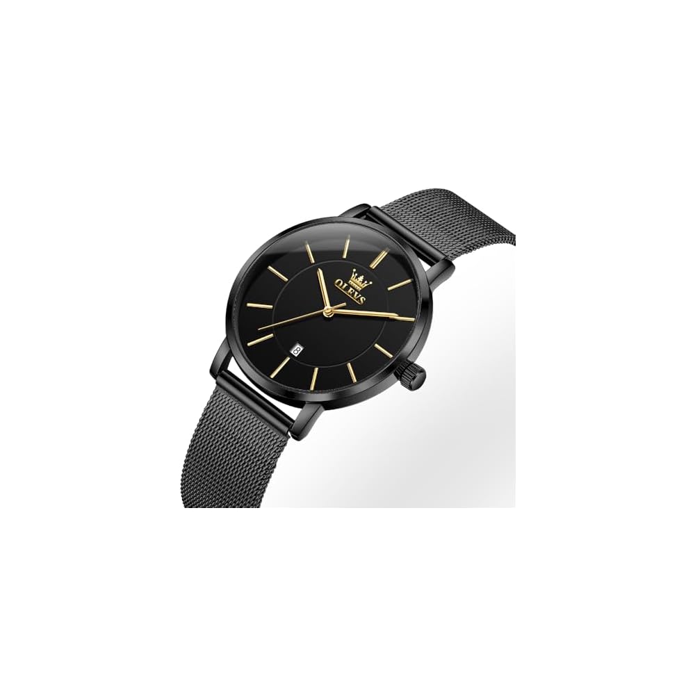 OLEVS Women's Milanese Mesh Analog Watch Waterproof Simple Dial Fashion Timepiece